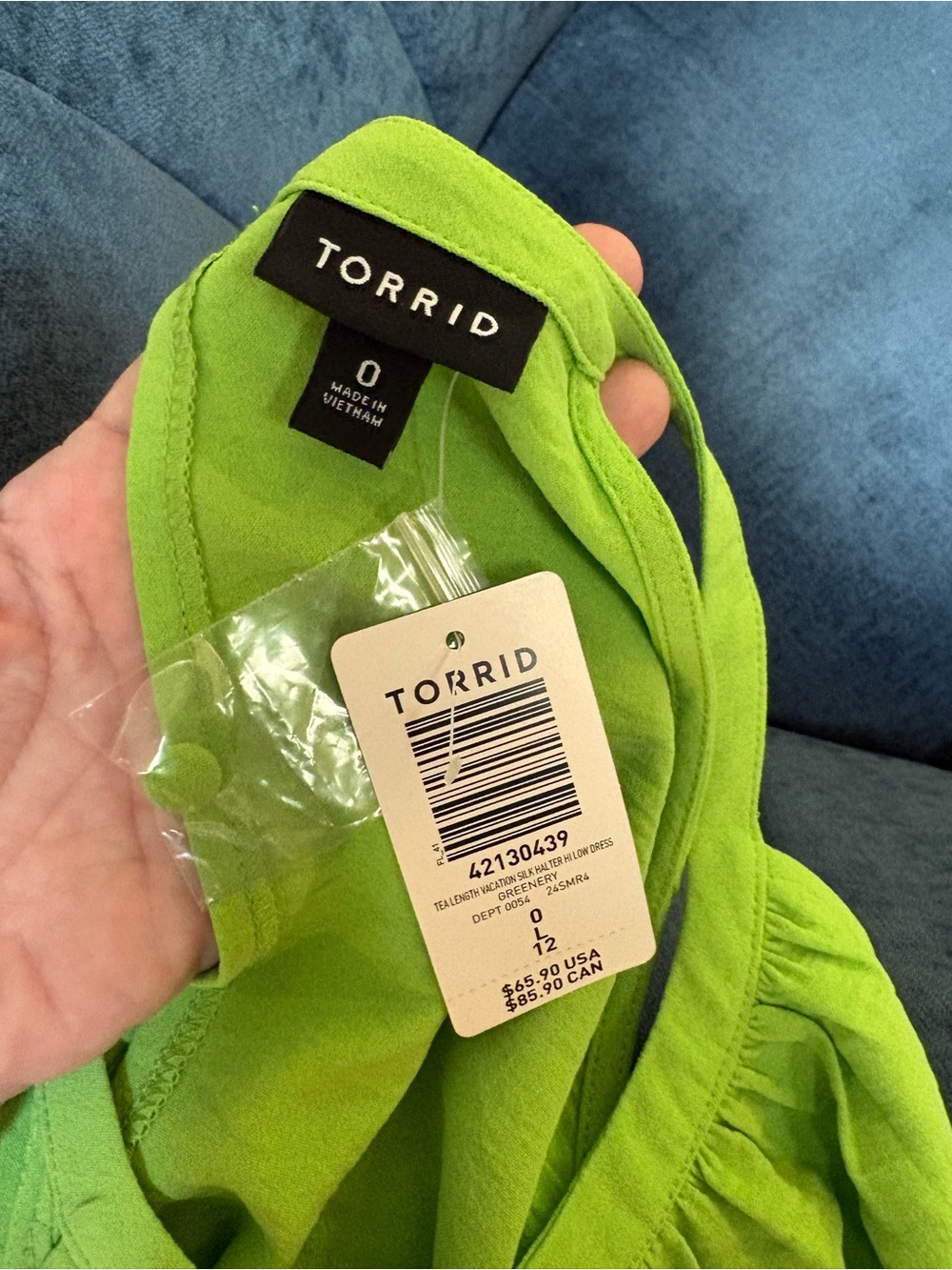 torrid Bright Lime Halter Dress Size 12 (torrid size 0) - Picture 3 of 5